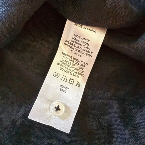 Quince Black Linen Sleeveless Tank Top Medium New With Tags - Picture 4 of 6